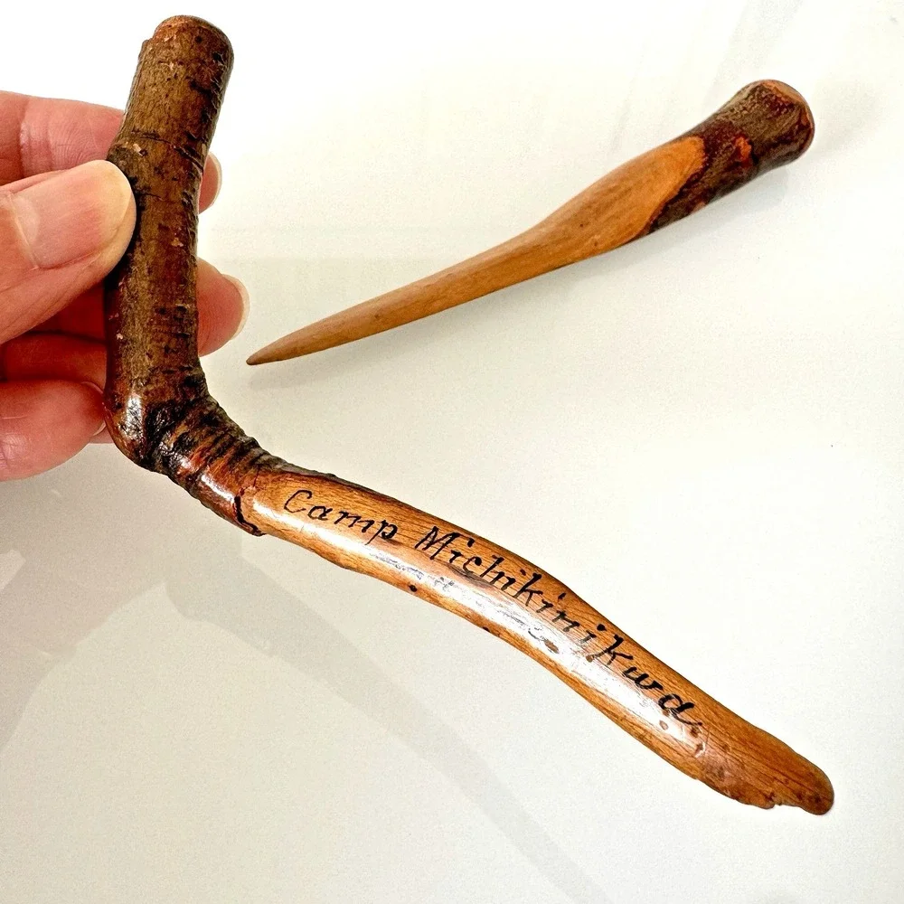 VTG Antique Camp Michikinikwa Indiana Carved Letter Opener Chief Little Turtle